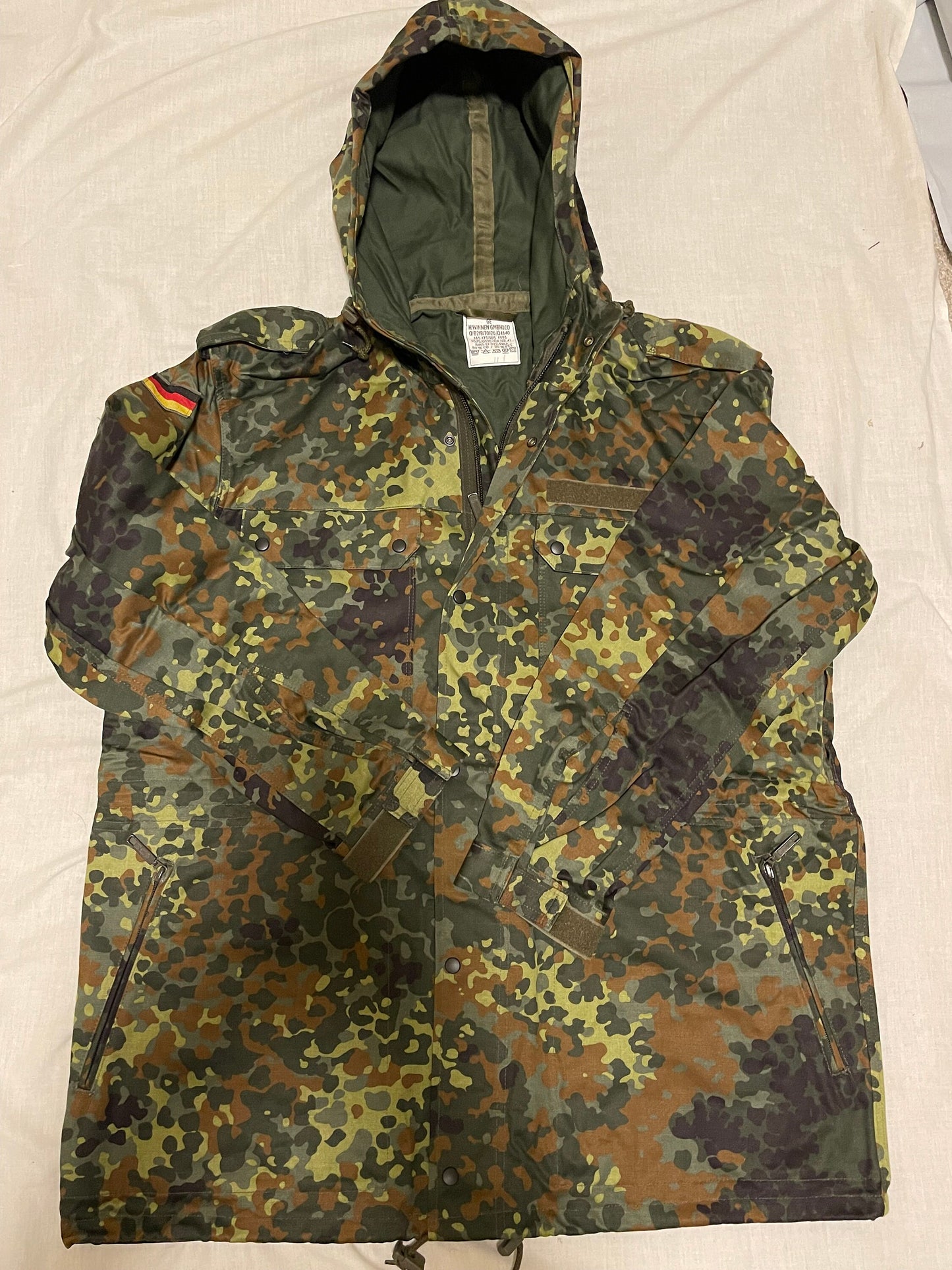 Genuine Vintage German Army Flecktran Parka Bundeswehr Camo Military camouflage Jacket Brand New.