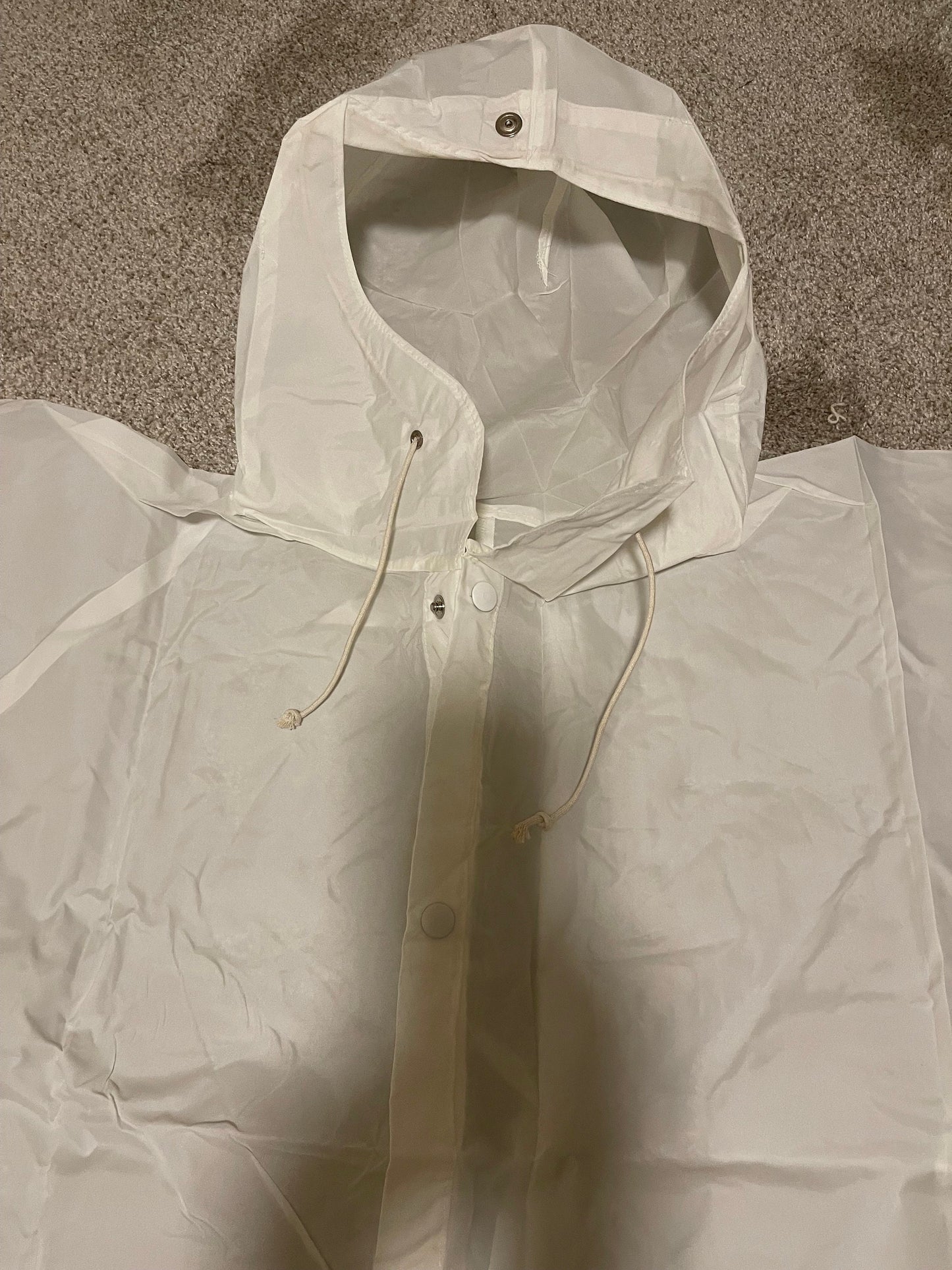 Genuine Vintage White Swiss Army Snow Camouflage Rain Poncho, Impermeable Waterproof New.