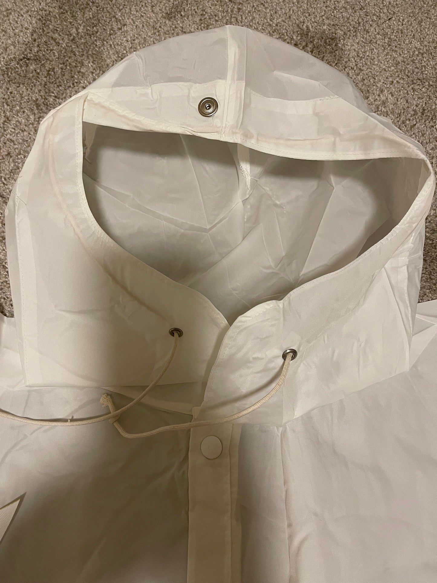 Genuine Vintage White Swiss Army Snow Camouflage Rain Poncho, Impermeable Waterproof New.