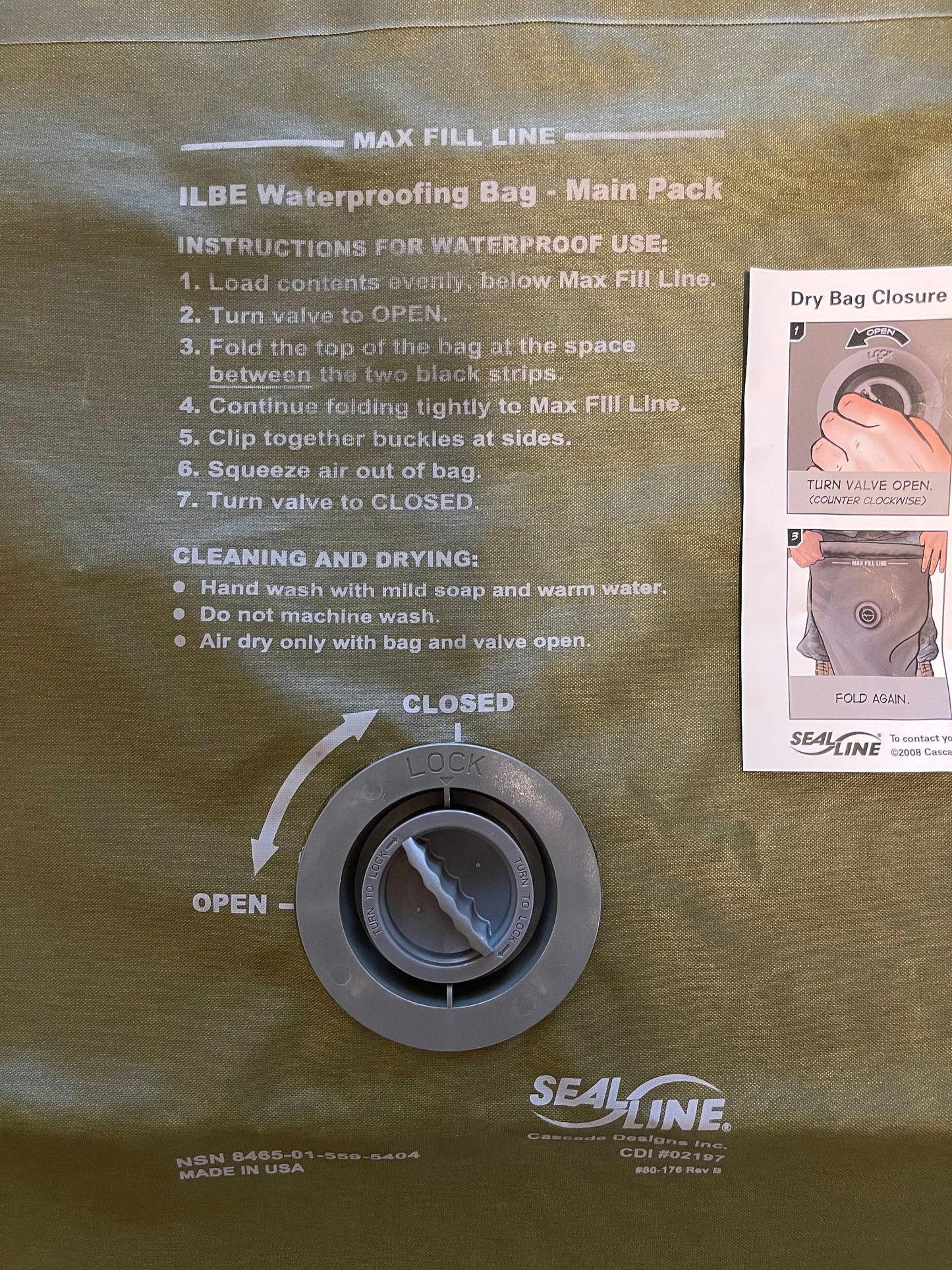 US Army Seal line 65L waterproof liner dry bag for fILBE pack hunting camping NEW.