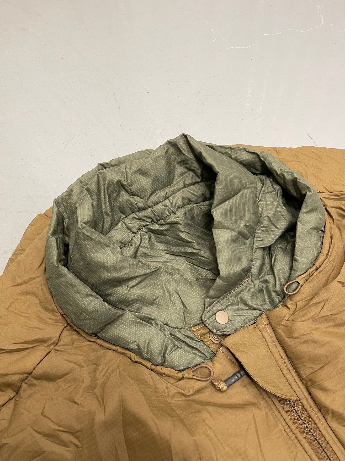 US Military USMC 3 Season Coyote Tan Sleeping bag part of the Gortex Sleep System.