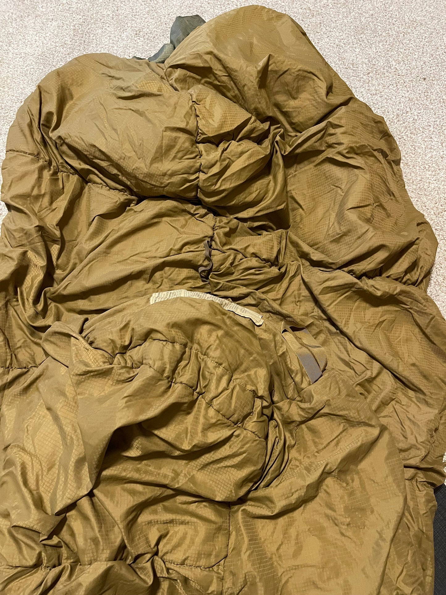 US Military USMC 3 Season Coyote Tan Sleeping bag part of the Gortex Sleep System.