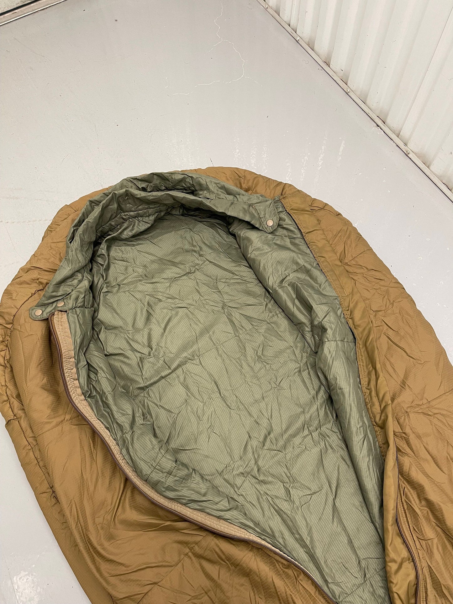 US Military USMC 3 Season Coyote Tan Sleeping bag part of the Gortex Sleep System.