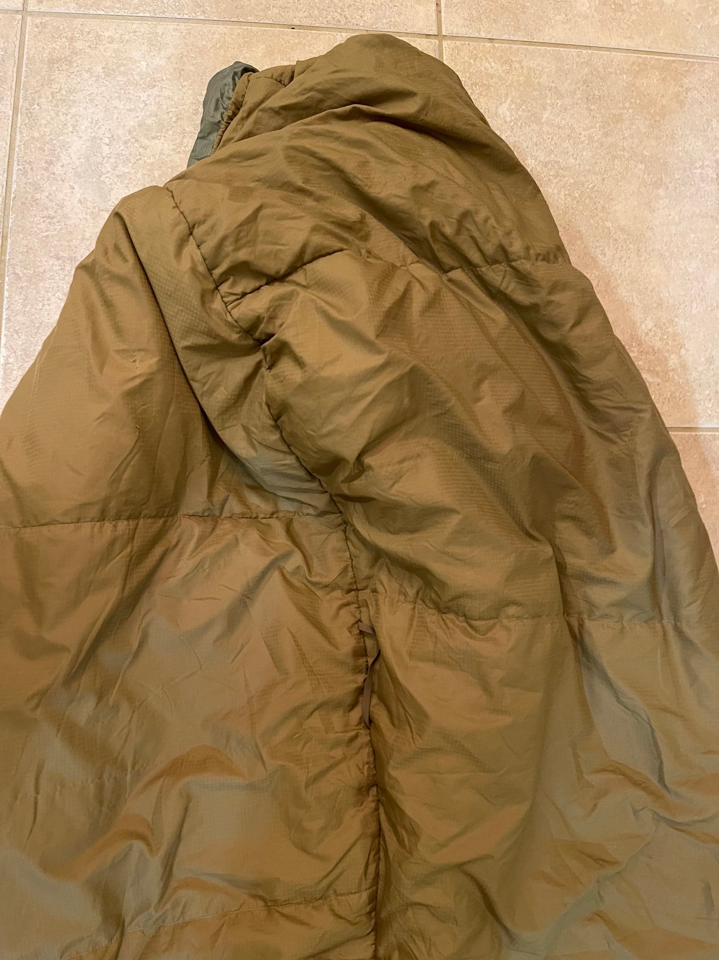 US Military USMC 3 Season Coyote Tan Sleeping bag part of the Gortex Sleep System.