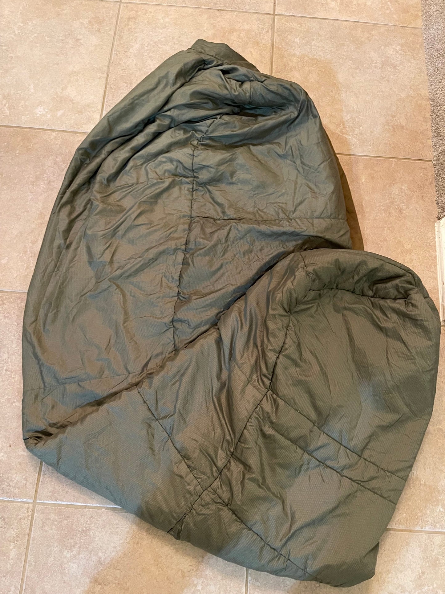 US Military USMC 3 Season Coyote Tan Sleeping bag part of the Gortex Sleep System.