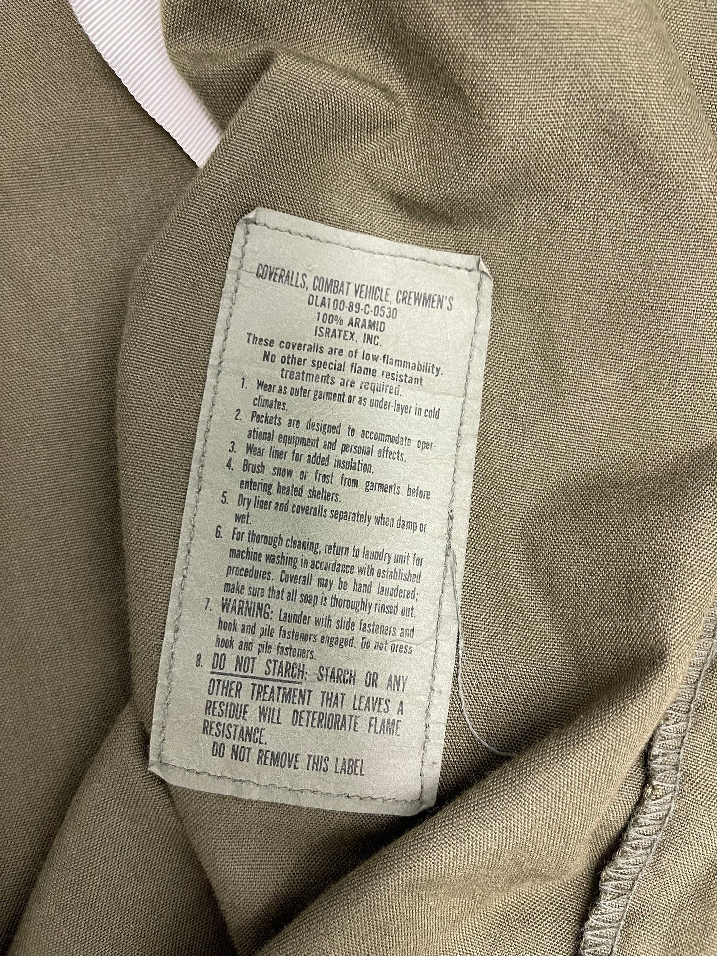 Genuine US military Vintage CVC Tankers coverall Aramid / fire resistant size Large Regular.