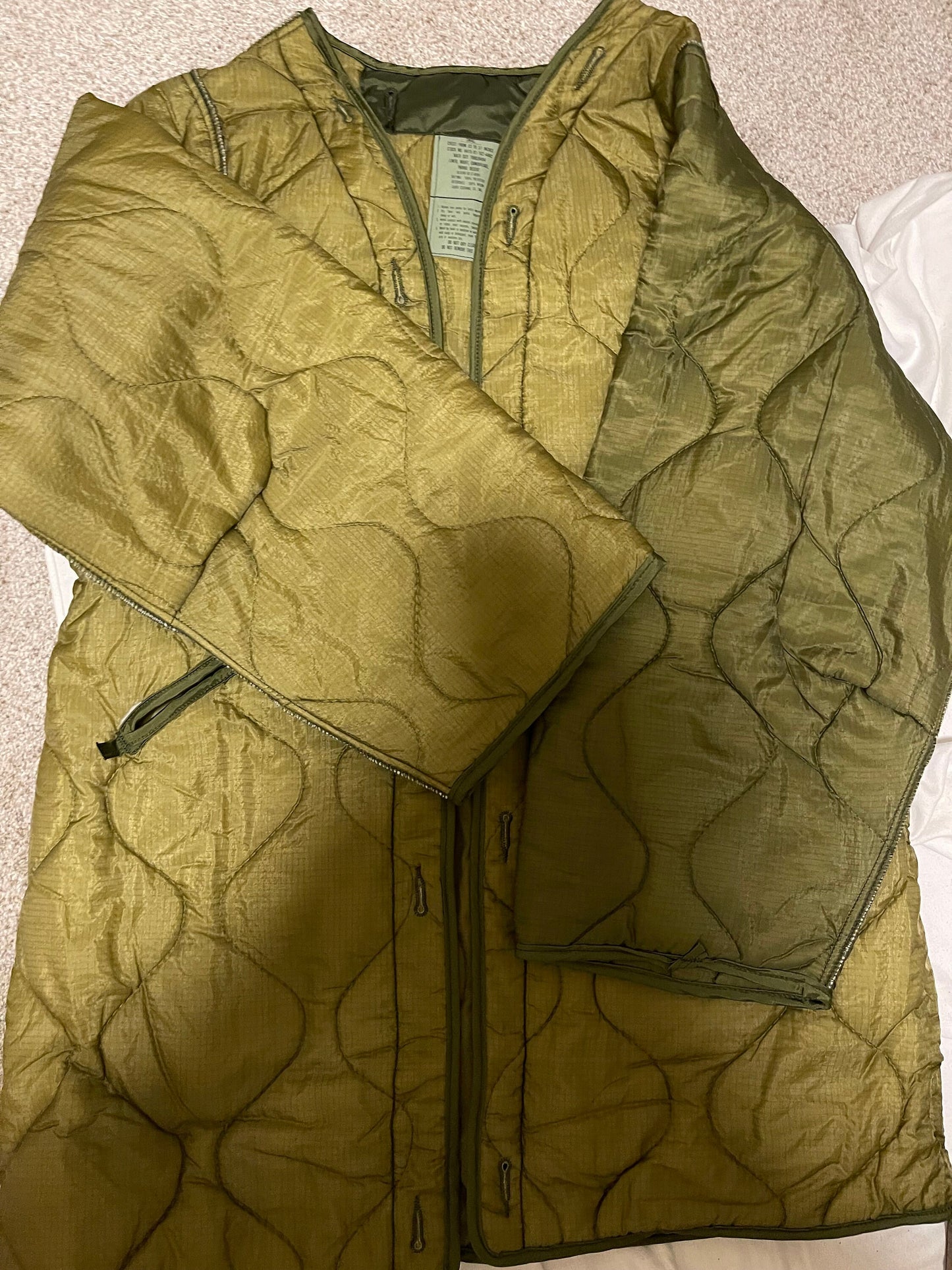 USGI Night Desert Parka Cold Weather Liner Size  Small and Medium.
