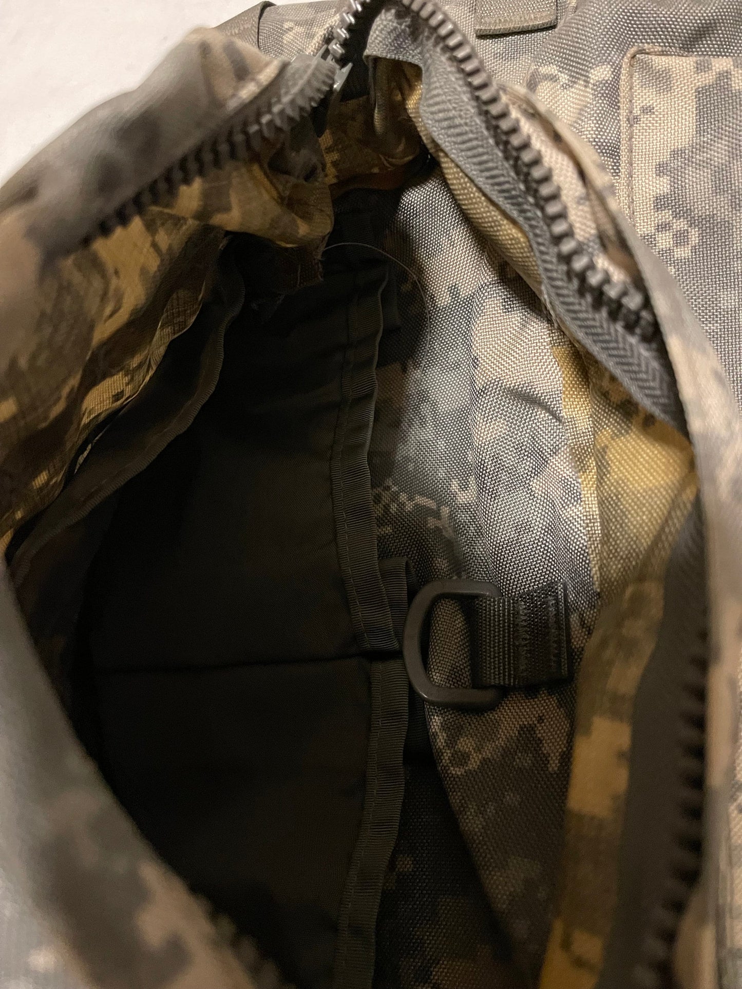 US military Mollee II ACU medium rucksack back pack with frame complete assembled.