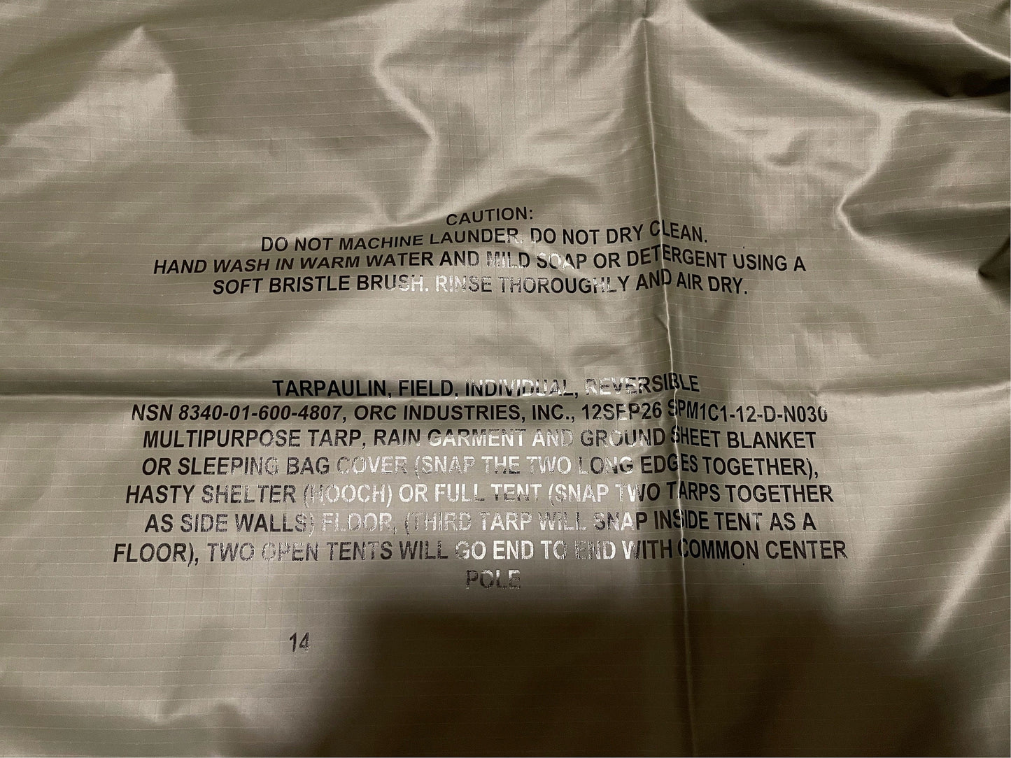 USGI Military Reversible Field Tarp ACU 90 x 80 Ground Tarpaulin Shelter