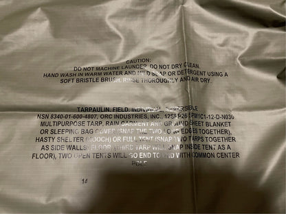 USGI Military Reversible Field Tarp ACU 90 x 80 Ground Tarpaulin Shelter