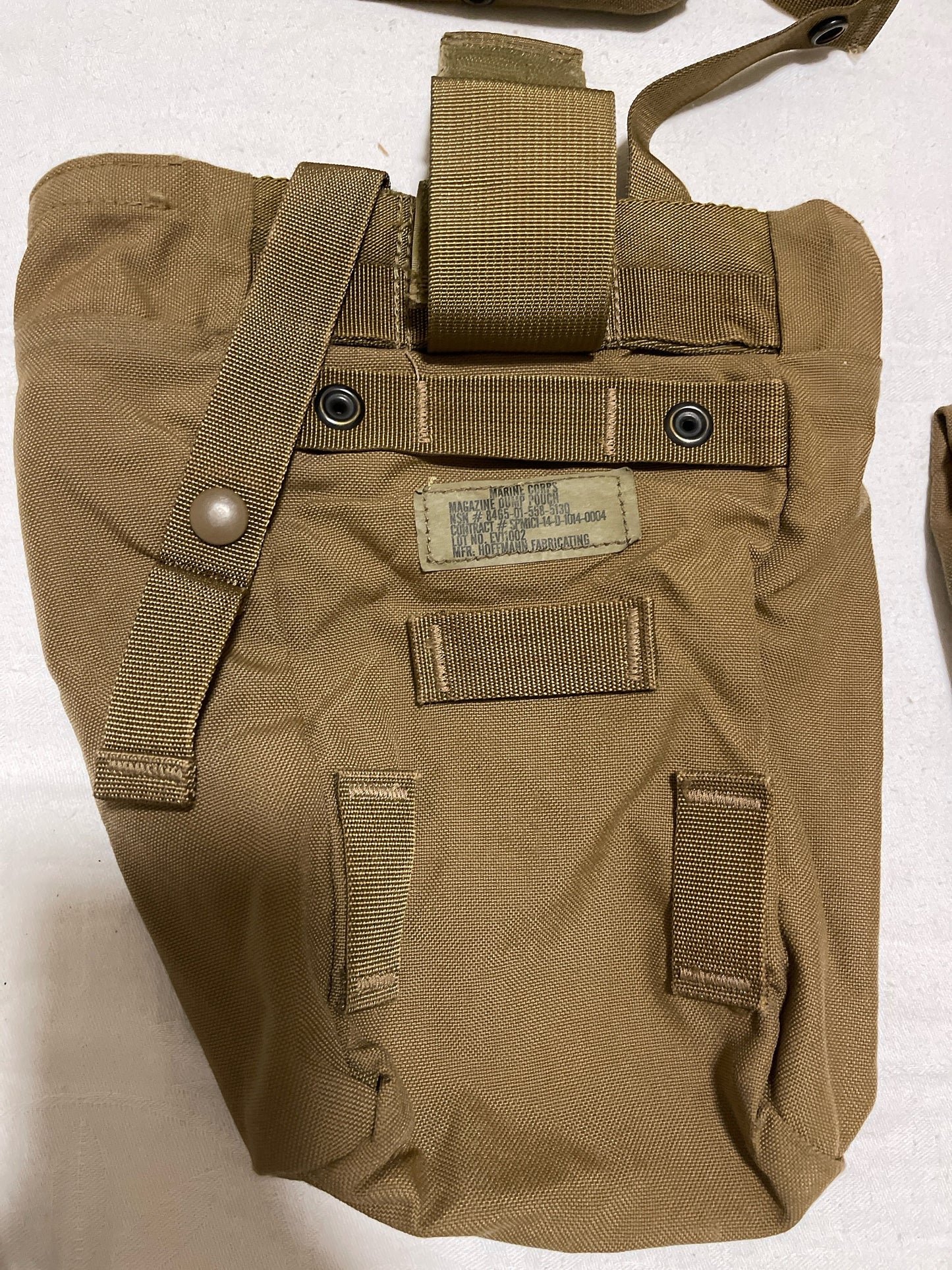 USMC Marine Corps MOLLE Mag Dump Pouch w/Cord Barrel Lock Coyote Brown Excellent
