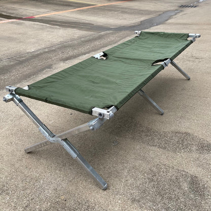 Genuine US military heavy duty steel frame sleeping folding camping cot new with Free US GI Laundry bag