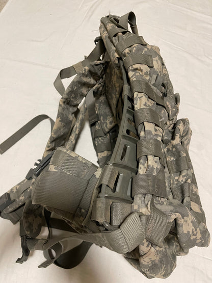 US military Mollee II ACU medium rucksack back pack with frame complete assembled.