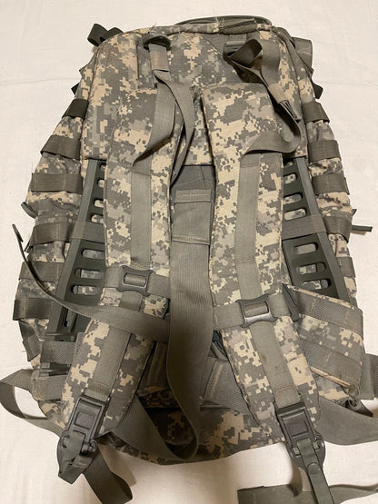 US military Mollee II ACU medium rucksack back pack with frame complete assembled.