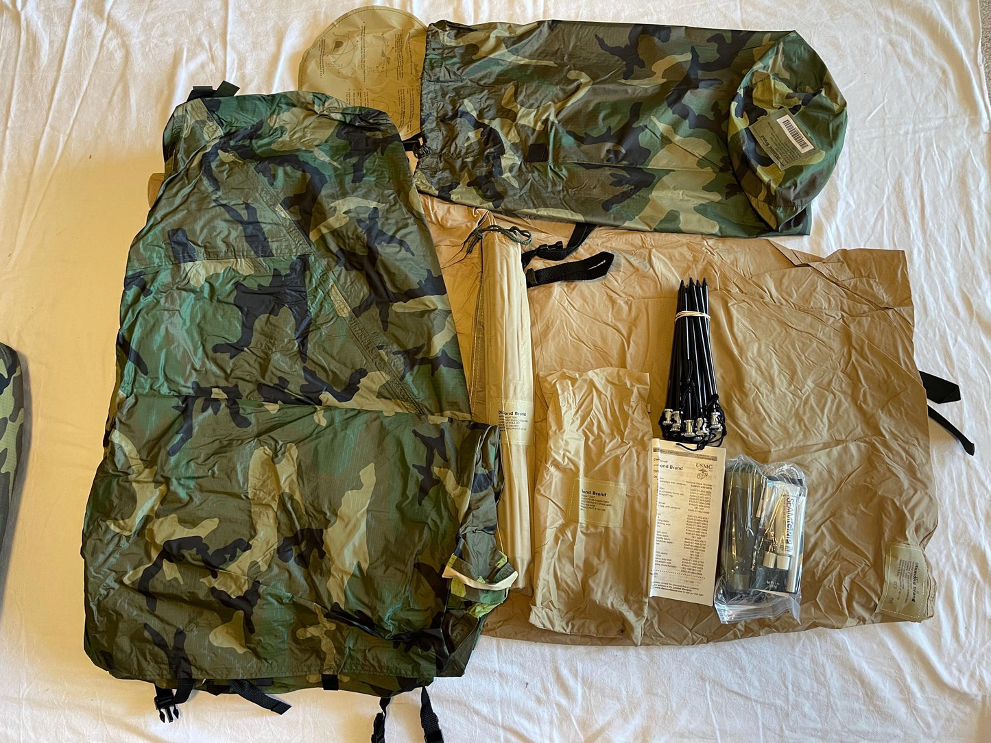 New USMC 2 Two Man Combat Tent Eureka/ Diamond Brand complete set rainfly poles. Brand New.