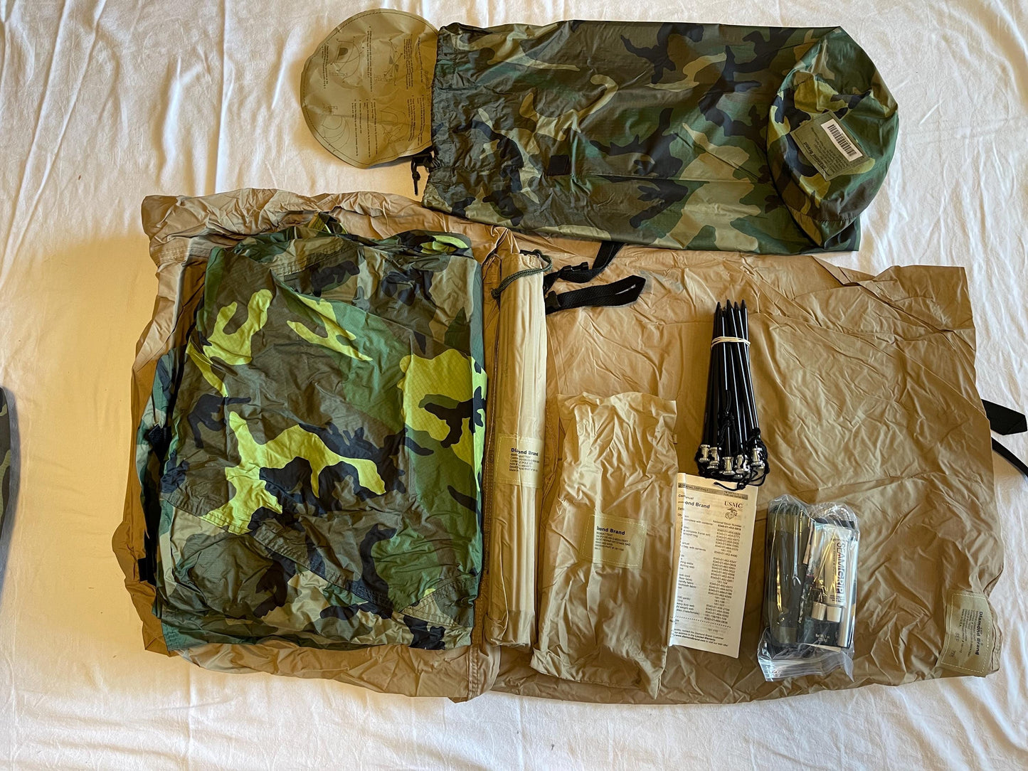 New USMC 2 Two Man Combat Tent Eureka/ Diamond Brand complete set rainfly poles. Brand New.