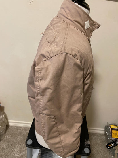 Vintage 90s Desert Tan Military Cold Weather High Temperature Resistant TANKER'S Jacket