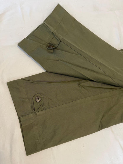 Genuine US Military Vintage M43 O.D. Green Field Cotton Trousers WWII Dtd Feb,29,1944 Unused Mint Condition, With Suspenders.
