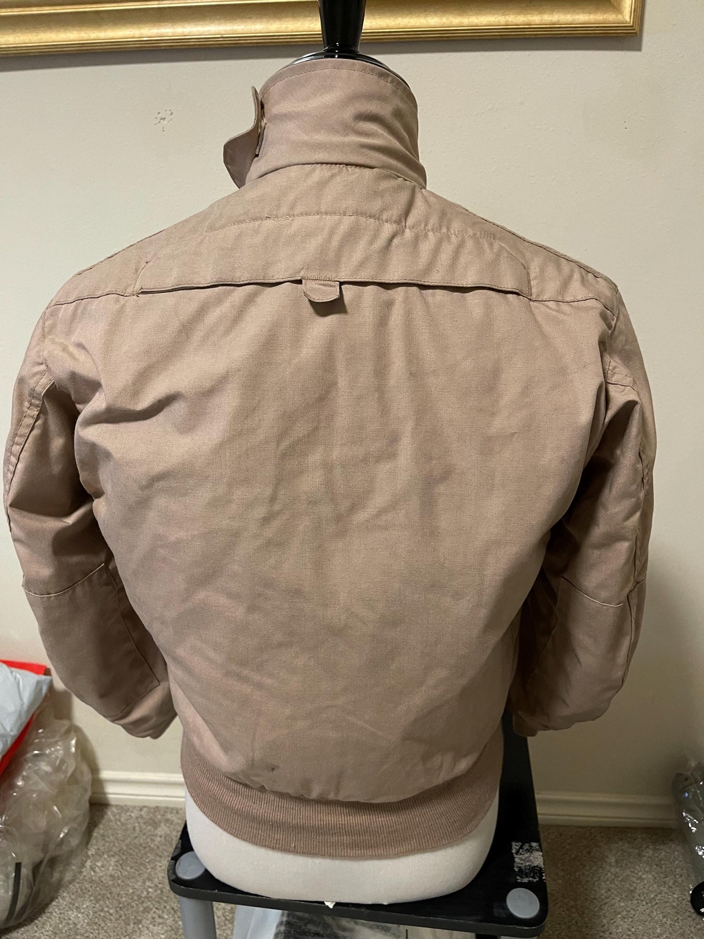 Vintage 90s Desert Tan Military Cold Weather High Temperature Resistant TANKER'S Jacket