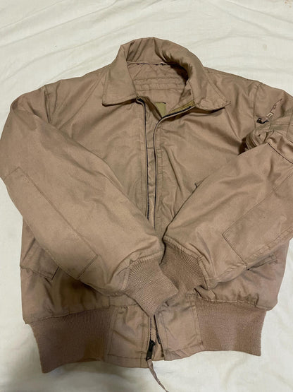 Vintage 90s Desert Tan Military Cold Weather High Temperature Resistant TANKER'S Jacket