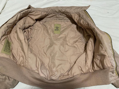 Vintage 90s Desert Tan Military Cold Weather High Temperature Resistant TANKER'S Jacket