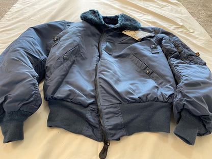 Alpha Industries Vintage USAF B15 Bomber jacket Medium Blue Made in USA.