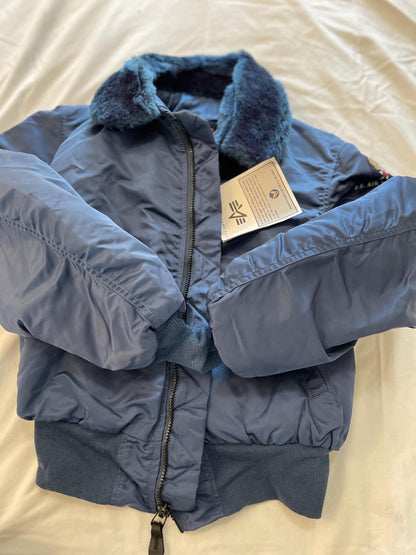 Alpha Industries Vintage USAF B15 Bomber jacket Medium Blue Made in USA.