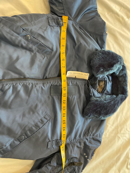 Alpha Industries Vintage USAF B15 Bomber jacket Medium Blue Made in USA.
