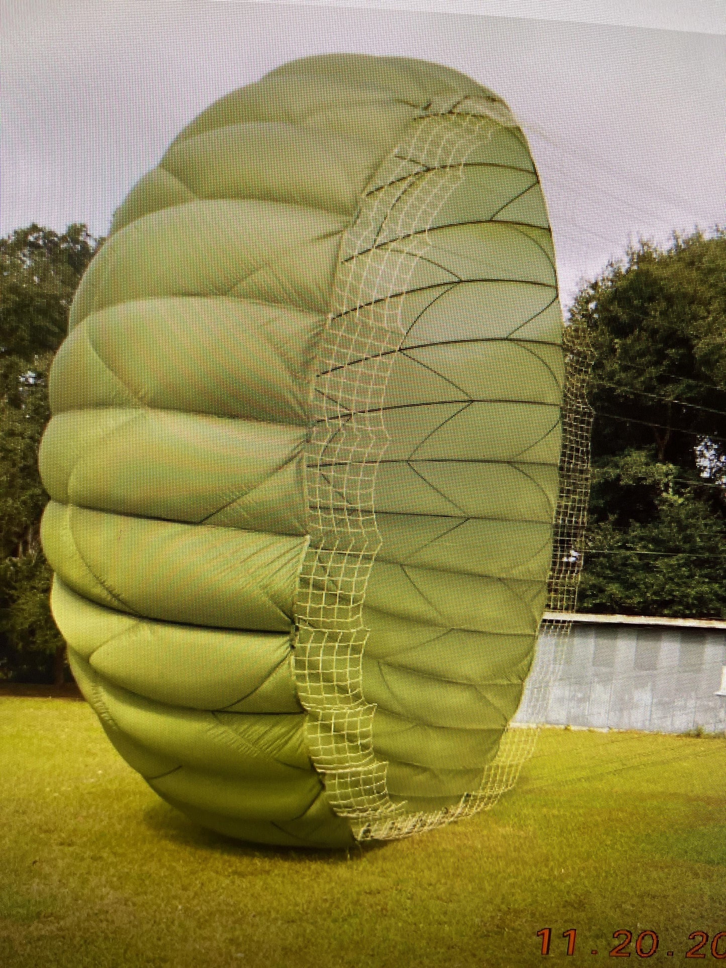 35 ft. Green US military T-10 Main Parachute with Lines, Risers and Connector Links/ without invert netting