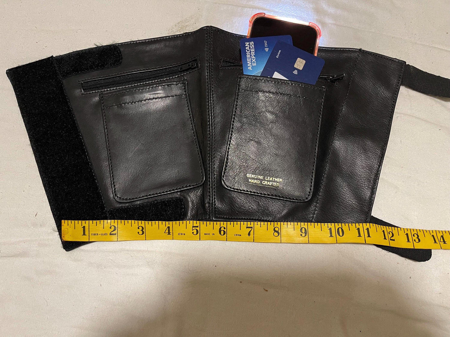 Genuine Lamb leather hand made Ankle wallet