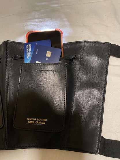 Genuine Lamb leather hand made Ankle wallet