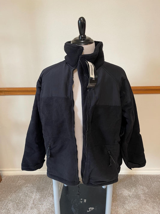 US Military Polartec Fleece Jacket Classic 300 Cold Weather  Large Regular Black Heavy weight.