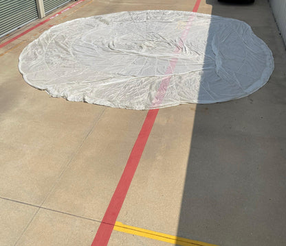 Military 35ft White Round Parachute/photo Shoot, Car/Boat Covers, Canopy and decoration.