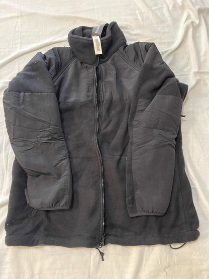 US Military Polartec Fleece Jacket Classic 300 Cold Weather  Large Regular Black Heavy weight.