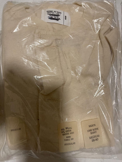 Genuine US military Vintage 50/50 wool and cotton blend thermal Hanley shirts .