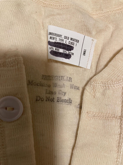 Genuine US military Vintage 50/50 wool and cotton blend thermal Hanley shirts .