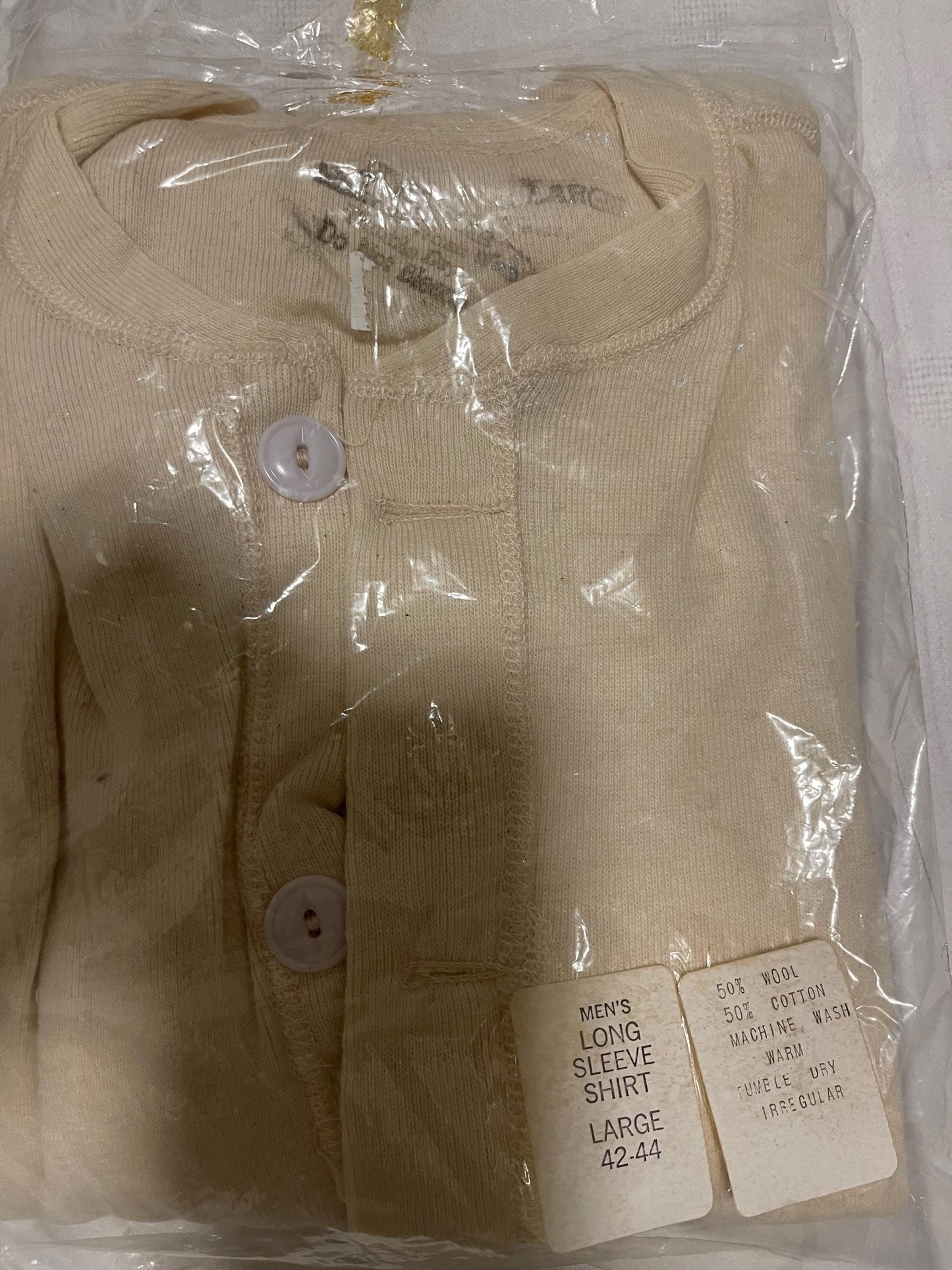 Genuine US military Vintage 50/50 wool and cotton blend thermal Hanley shirts .