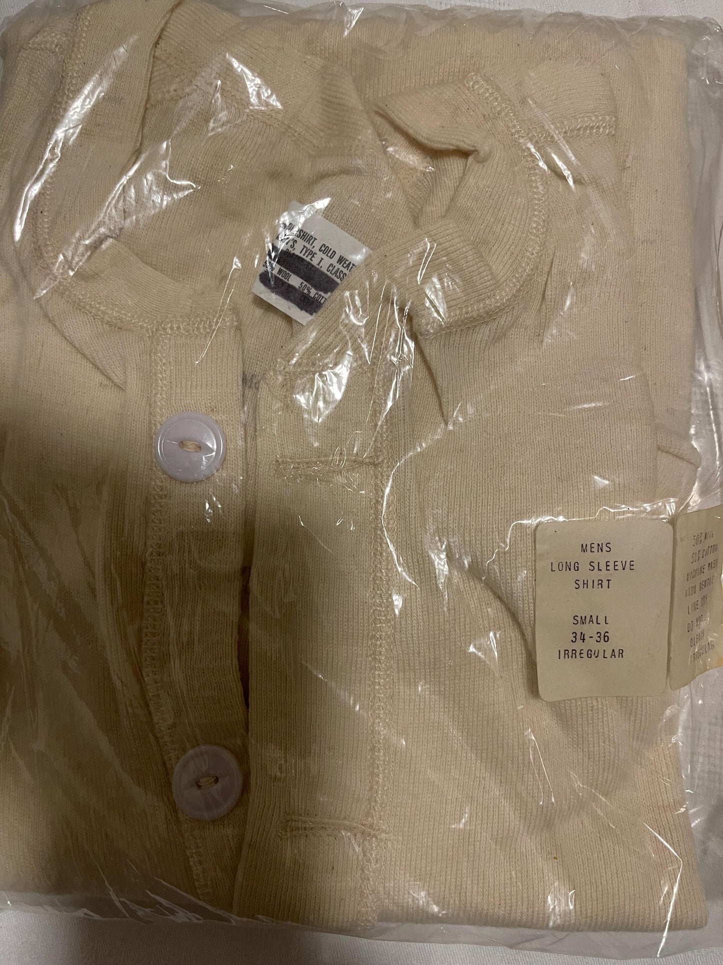 Genuine US military Vintage 50/50 wool and cotton blend thermal Hanley shirts .