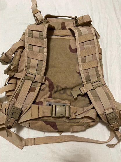 Genuine US Military Gulf war era Desert camouflage 3 days assault pack with soft Pad & hard stiffener  Condition: Very Good.