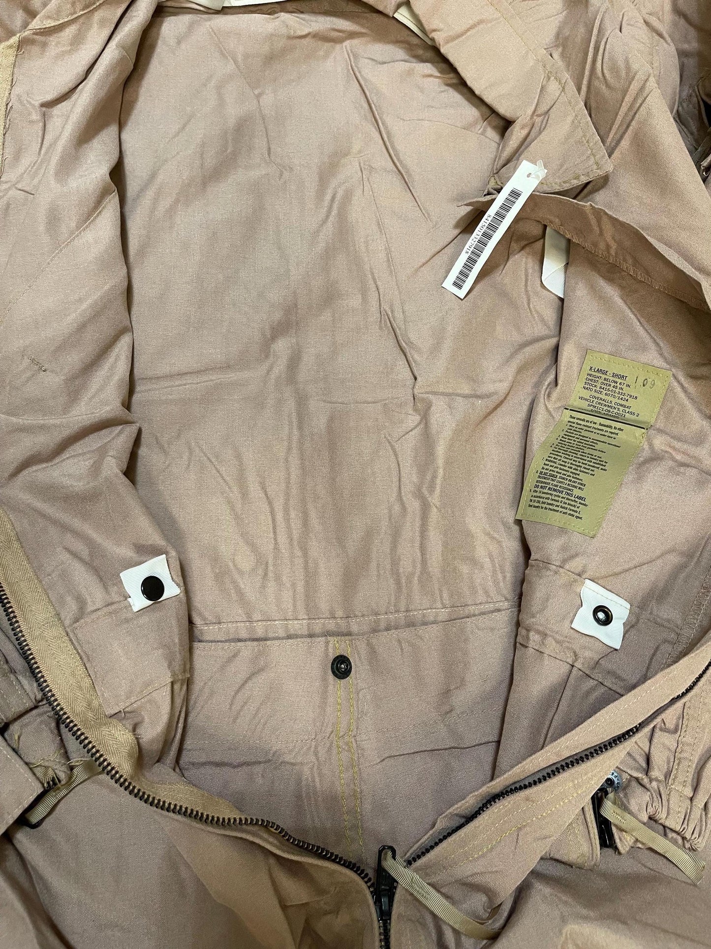 Genuine US military Combat Vehicle Crewmen Coveralls CVC Nomex Desert Tan Large Short & XL Short New with tag