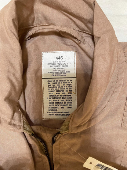 Genuine US Military  flyers desert tan flight suit CWU-27/P nomex size 44 Short and 50 Regular NEW