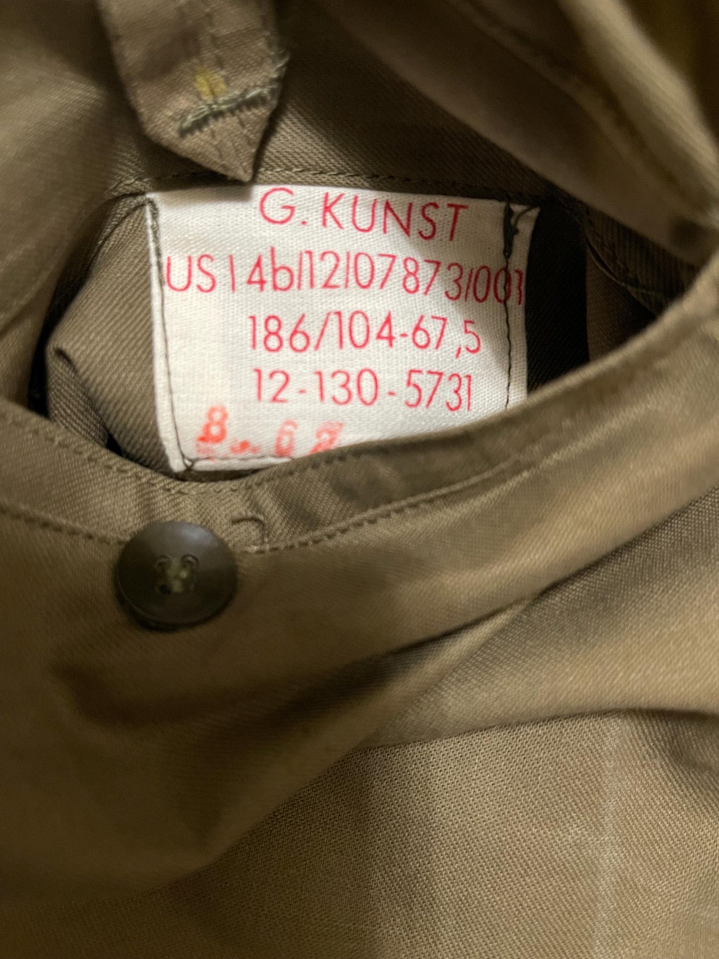 Genuine Vintage West German OG Wool Jacket Shirt Wool Military Men’s  Wer Wi New/Mint Rare.XL. Dated 8/1963
