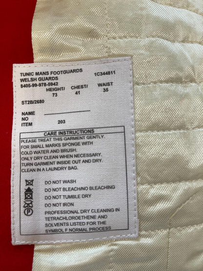 Genuine Vintage British Coldstream Guards Men’s Red Ceremonial Tunic New in Mint condition Size Medium.