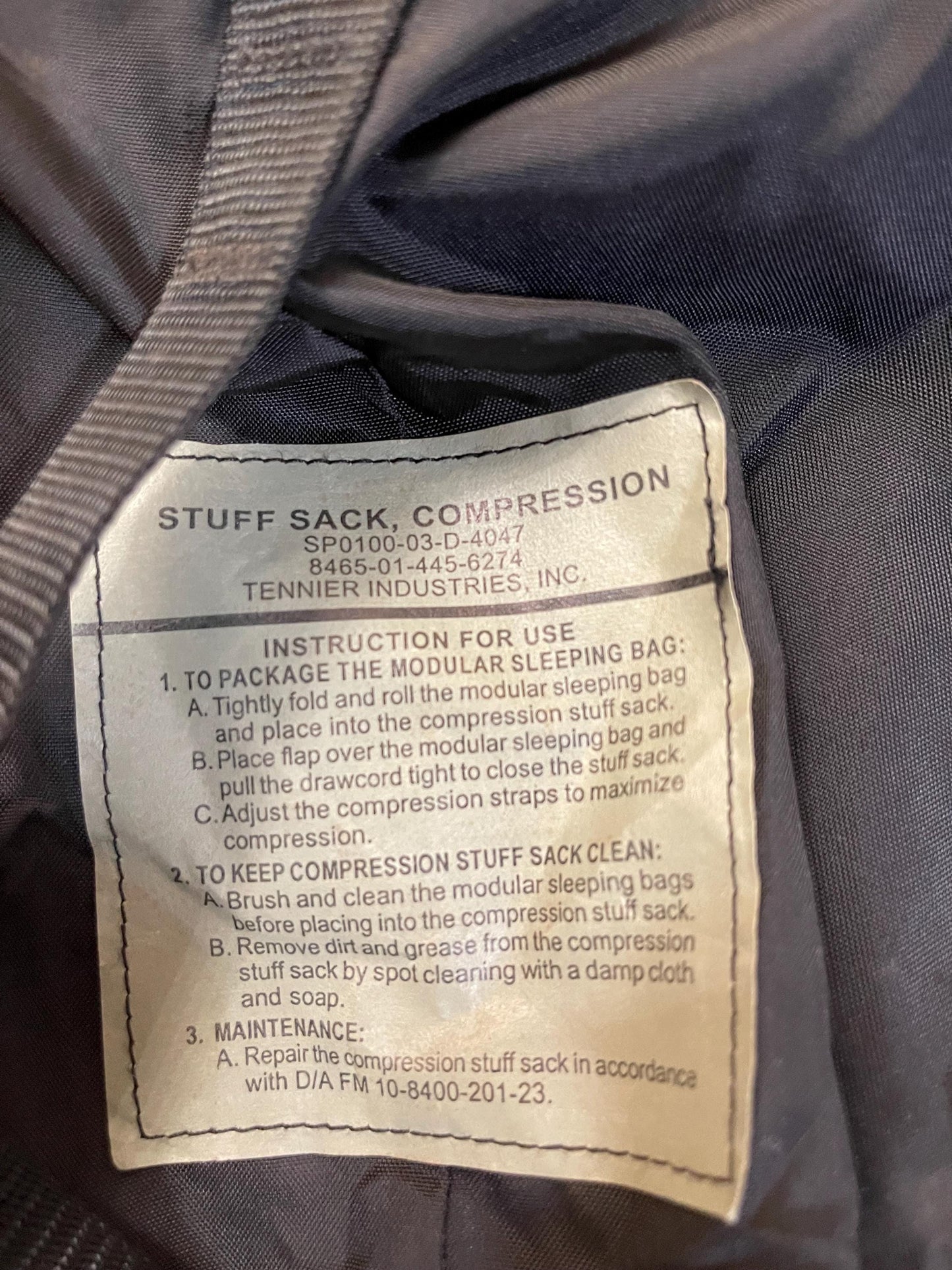 USGI Large Compression Stuff Sack for Modular Sleep System NSN: 8465-01-445-6274