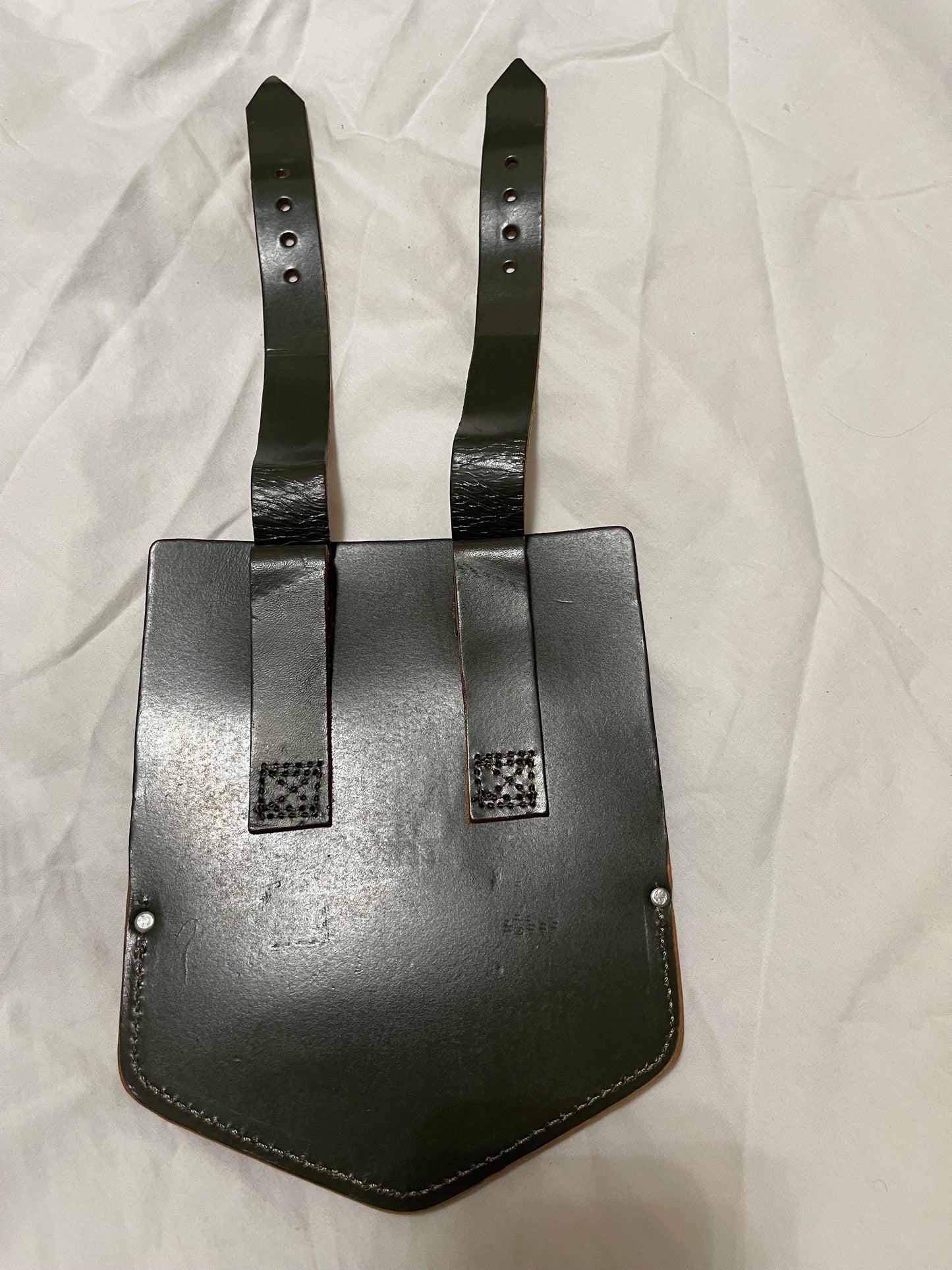 NOS 1967 west German army military entrenching tool leather cover post War PAUSC and Miltec Repro Shovel with Pick New ,Mint.