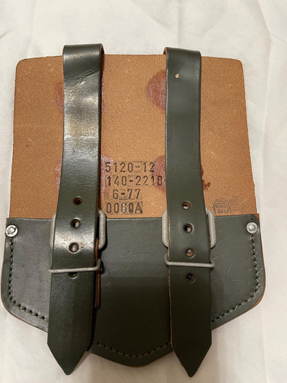 NOS 1967 west German army military entrenching tool leather cover post War PAUSC and Miltec Repro Shovel with Pick New ,Mint.