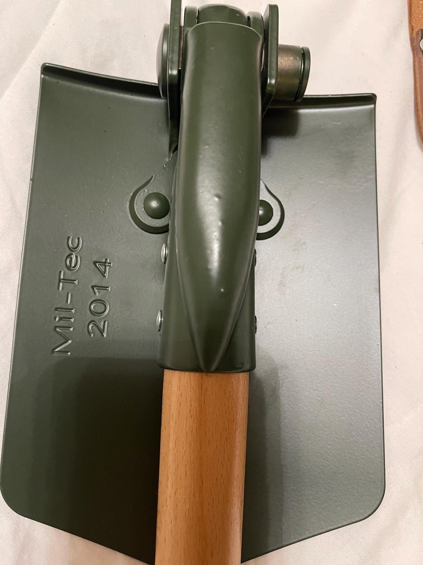 NOS 1967 west German army military entrenching tool leather cover post War PAUSC and Miltec Repro Shovel with Pick New ,Mint.