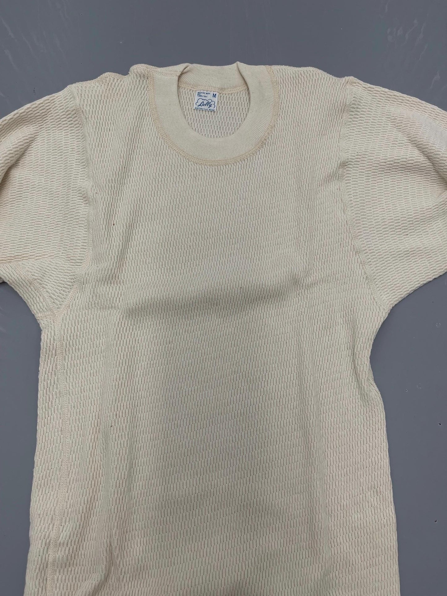 US military vintage 100% cotton waffle weave thermal wear top medium original.