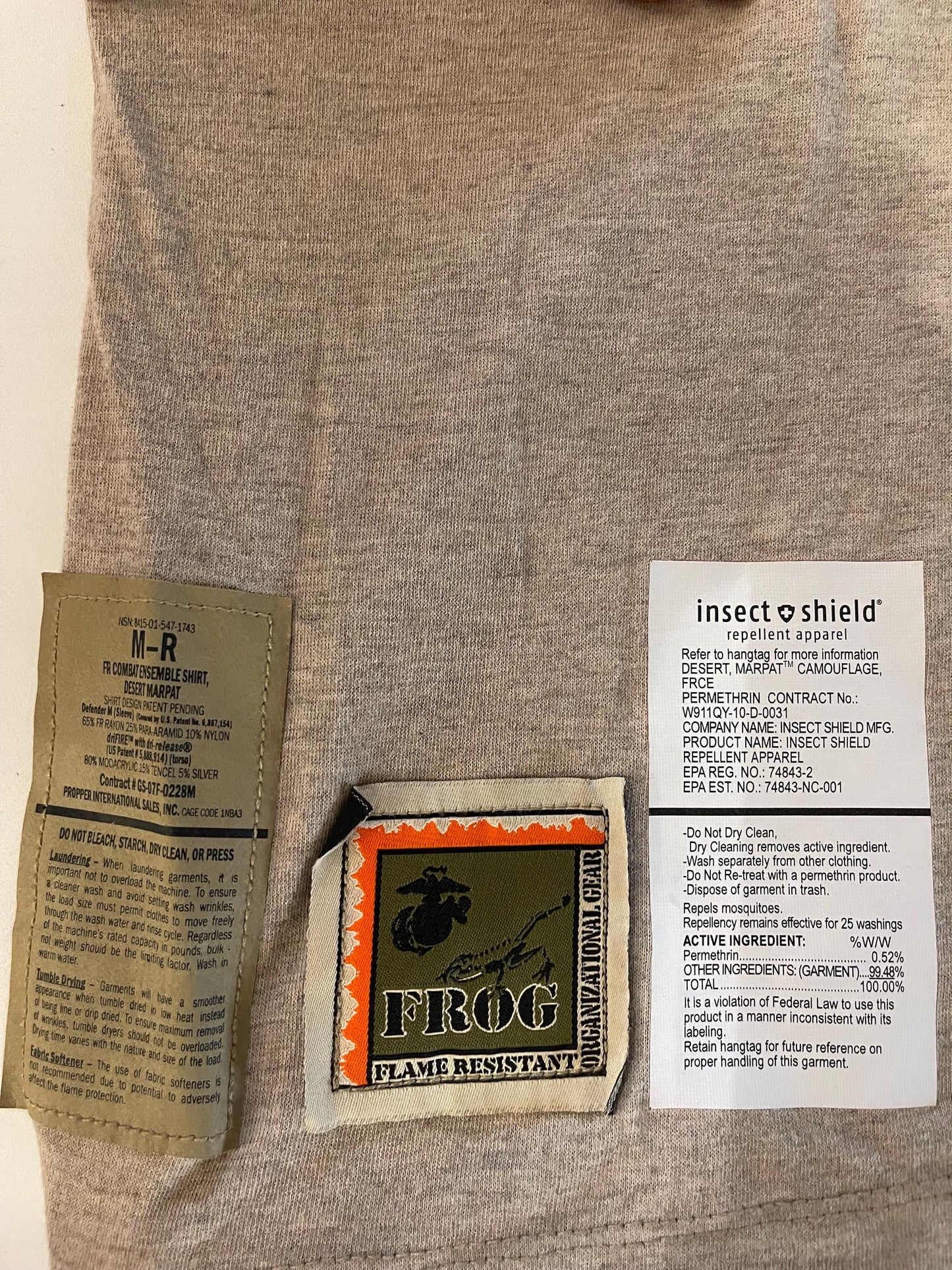 US military usmc desert combat digital desert insect guard FROG shirt.