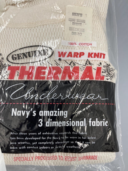 US military vintage 100% cotton waffle weave thermal wear top medium original.